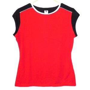 Bellwether Women M Medium Athletic Cycling Red Short Sleeve Shirt Made in USA